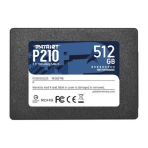 HD INTERNO SOLIDO 512GB PATRIOT P210 2.5" SATA III 520MB/S / 430MB/S P210S512G25 P210 NEGRO
