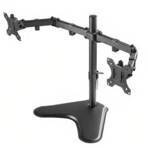 SOPORTE DE ESCRITORIO PARA MONITORES UNNO TEKNO TM8001BK COMPATIBLE CON MONITORES PLANOS DE HASTA 32" CAPACIDAD DE 8KG CADA UNO CON ORGANIZADOR DE CABLES NEGRO