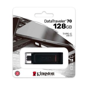MEMORIA USB 128GB KINGSTON DATA TRAVELER 70 USB-C 3.2 GEN 1 DT70/128GB NEGRO