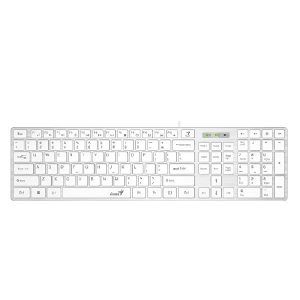 TECLADO GENIUS SLIMSTAR 126 MEMBRANA ALÁMBRICO USB ESPAÑOL 31310017409 BLANCO