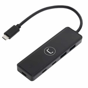 HUB UNNO TEKNO  HB1012BK USB-C  4 PUERTOS 2 USB-C 3.0 2 USB-A 3.0 5 GBPS NEGRO
