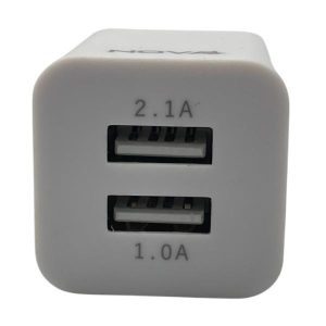 CARGADOR DE PARED NOVA PA010RBU001C 10W 2 PUERTOS USB-A BLANCO