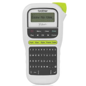 IMPRESORA DE ETIQUETA BROTHER PTH110 20MM/SEG PORTÁTIL 2 LINEAS DE IMPRESIÓN BLANCO / VERDE