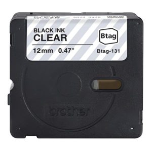CINTA DE ETIQUETADO BROTHER BTAG131 12MM X 4M COMPATIBLE CON P-TOUCH NEGRO SOBRE FONDO TRANSPARENTE